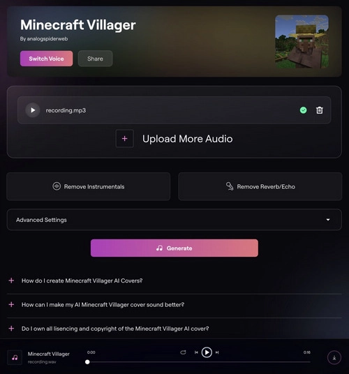  How to Generate a Minecraft Villager AI Voice